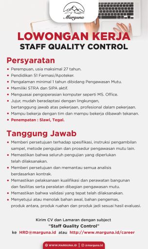 Staff Quality Control PT Marguna Tarulata Alumni dan Career Staff Quality Control PT Marguna Tarulata Alumni dan Career